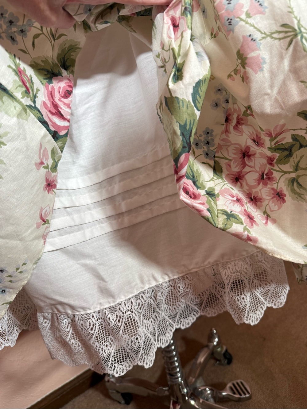 Vintage Loralie original rose floral full skirt Victorian tea dress medium - Picture 7 of 16